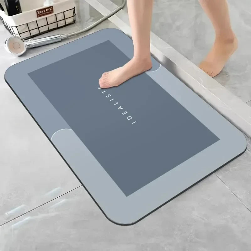Diatomaceous Earth Bath Mat Super Absorbent Non Slip Fast Drying Soft Floor Mat for Shower Laundry Bedroom Kitchen RV Bathroom